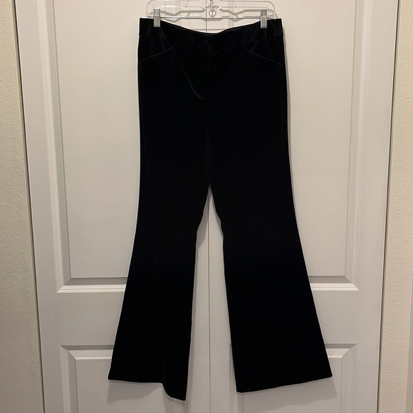 Charles Nolan Black Velvet Flare Leg Pants